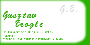 gusztav brogle business card